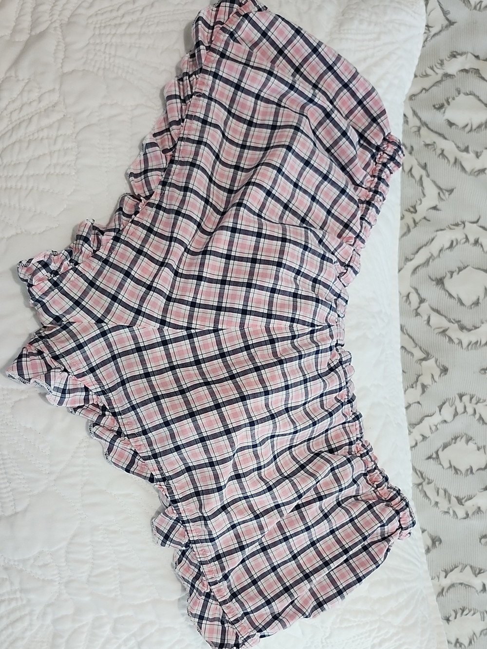 Vintage Victoria's Secret Pink Boxer Short Plaid Ruffle Size Small - Picture 6 of 10
